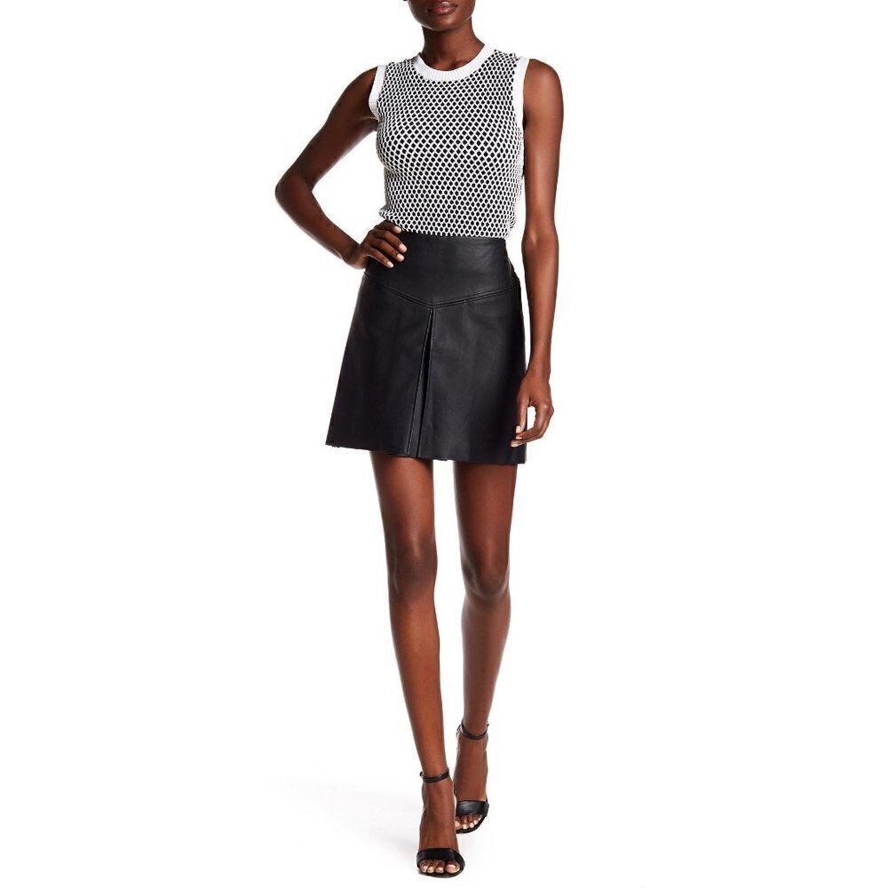 Club Monaco Faux Leather Skirt